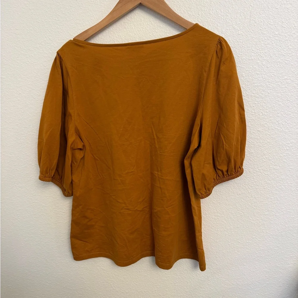 Ann Taylor Factory Mustard Puff Sleeve Blouse - Picture 4 of 5